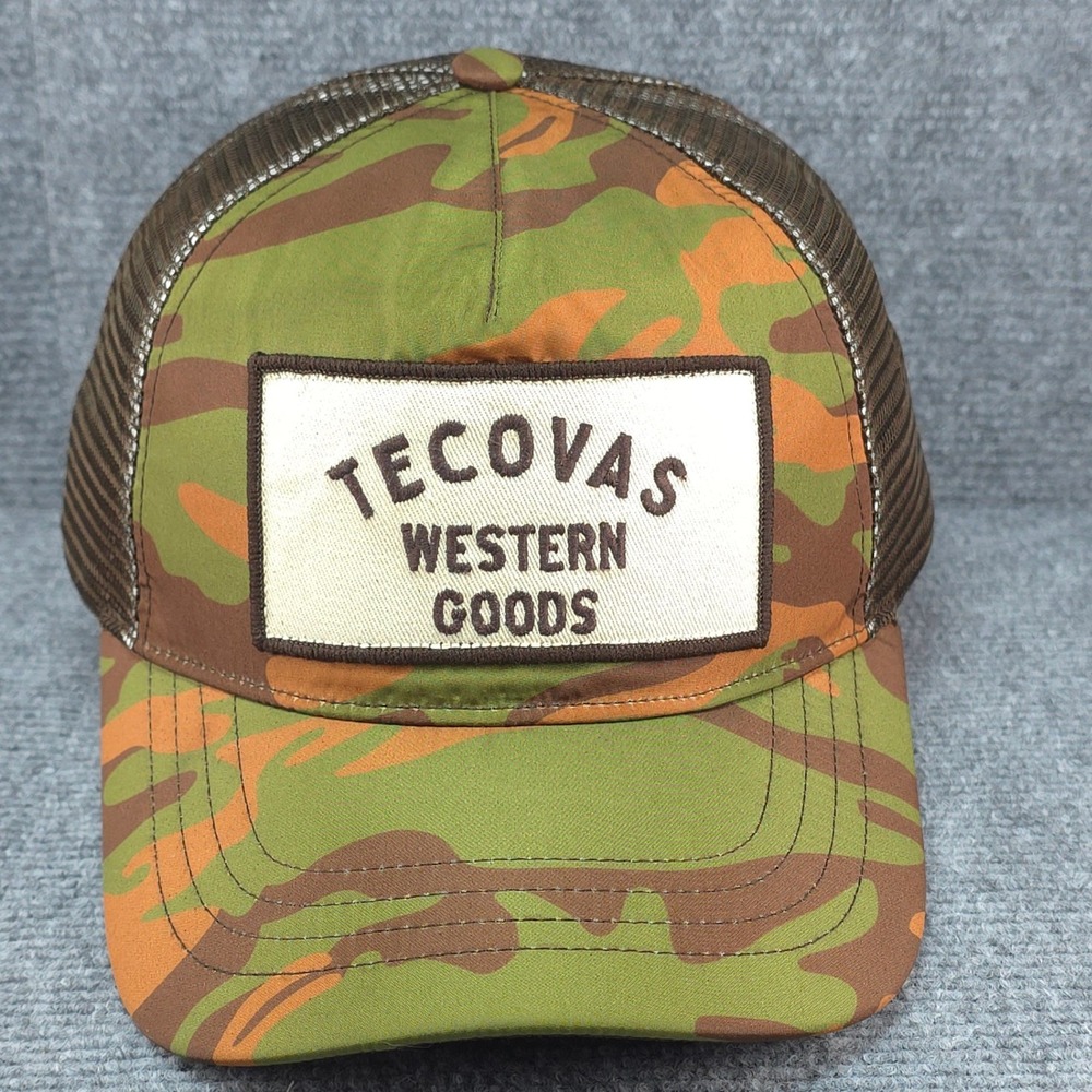 Tecovas Western Goods Hat Trucker Mens Snapback Green Camo Austin Texas Cowboy